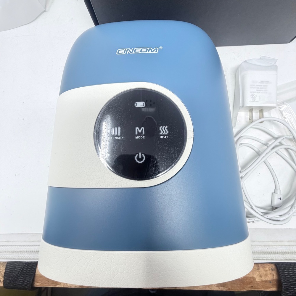CINCOM Hand Massager CM-088H Cordless Electric Heated Compression Arthritis Blue